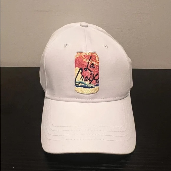 La Croix hat RARE MERCH stitched baseball cap rainbow thread white hat - Picture 1 of 4